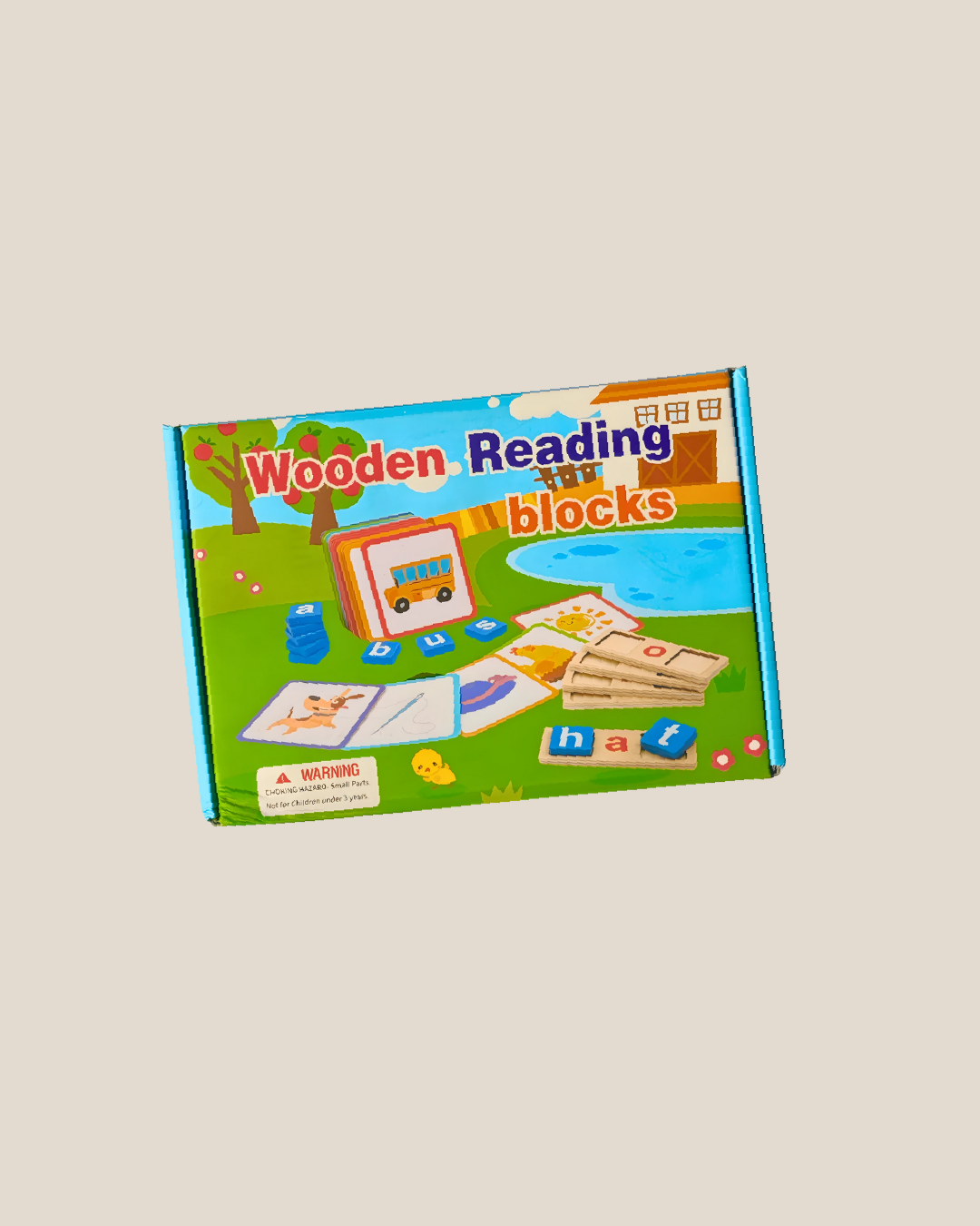 Wooden Reading Blocks Educational Toy Set